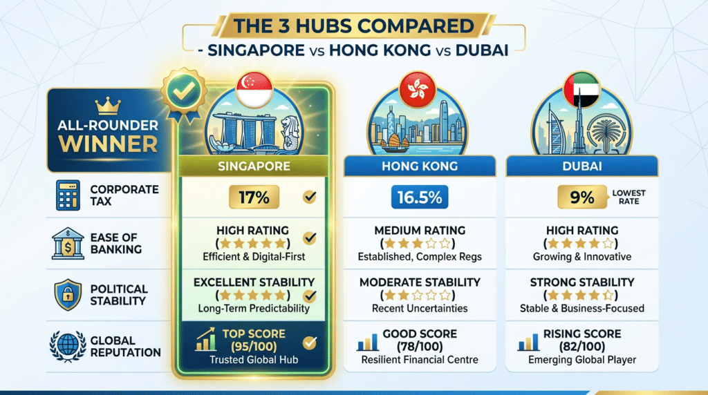 ingapore vs Hong Kong vs Dubai for Business 2026